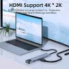 Gadgets 8 in 1 USB 3.0 Hub voor voor boek Lenovo Laptop Adapter PC PD Charge 8 Poorten Dock Station RJ45 HDMI4K TF/SD CARD TYPEC SPLITT