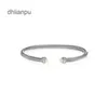 Bangle Armband Designer Twisted Pearl Head Women Fashion Versatile Twist Armband Fashion Jewelry Platinum Plated Wedding Presents 5mm 4mm Thick Dy Brand