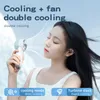 Mini Fan Portable Handheld Ice Pack Semiconductor Cooling Fan Astronaut USB Charging High Wind Desktop Outdoor Bladeless Fan 240403