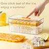 Baking Moulds Ice Tray With Lid Bin Food-grade Maker Spill-resistant Cube Trays For Freezer Whiskey Mess-free