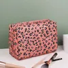 Cosmetic Bags Large Leopard Print Waterproof Bag For Organized Storage Makeup Pouch Pink With Multiple Compartments