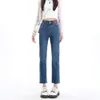 High waisted double button straight leg jeans for womens 2024 new spring Southern Little Potato outfit with cropped pipe pants