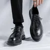 Zapatos casuales vestidos de negocios de moda hombres resbalón formal en los hombres oxfords calzado de alta calidad cuero genuino para