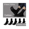 Chaussettes pour hommes 5 paires cinq doigts coton hommes couleurs solides confort sport de haute qualité anti-odor fonctionnant à l'orteil divisé à mi-tube gouttes