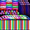 Party Decoration 160 PCS Glow In The Dark Supplies LED Light Up Toys Flashing Glasses Jelly Ring Favors Bulk For Kids Adults