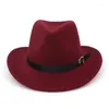 Boinas de chapéu de cowboy acessórios de cinto de fedoras frutas de crimpagem de jazz taps de jazz outono winter homens panamá chapéus cavalheiros cavaleiros bonés