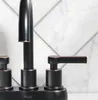 Bathroom Sink Faucets Two Handle Faucet Oil-Rubbed Bronze Accessories Installed On 3-hole Sinks W/ A 4-inch Centerset Configuration