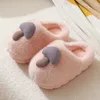 Slippers Winter Women's Mushroom Cotton Thick Sole Flat Shoes Female Couple Indoor Anti Slip Parent-child Household Plush Slippe