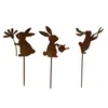 Garden Decorations Iron Easter Stake Inserting Sign Antideformed Ground F0T4