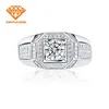 Classical jewelery/jewelry 14k/18k white gold ring round moissanite wedding rings for men