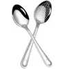 Cucharas 2 PCS Utensil ranurado de hogares Servicio multifuncional de la cuchara portátil para cocina