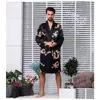 Ropa de dormir para hombres para hombres para hombres negros bata kimono kimono satin satin nightwear