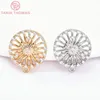 Boucles d'oreilles (7571) 4pcs 15 mm 24 km en laiton de couleur en or avec zircon