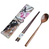 Chopsticks Wooden Japanese Spoon Wood Vintage Natural Set Chestnut Value Tableware 2pcs Gift Handmade #20