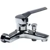 Badrumsvaskkanor Kallt vatten Dual Spout Mixer Tap Zinc Alloy med polerad kromsilver för splitterbadduschbassäng