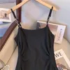 Casual Dresses Cotton Sling For Women Summer Female O Neck Sleeveless stor storlek 4xl Slim Pleat Black A Line Mid-Length Vestido