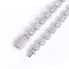 Modna łańcuch męski i damski Minsanite 8 mm 12 mm srebrny srebrny duży łańcuch tenisowy Crystal Luster Moissanite łańcuch tenisowy