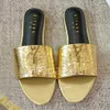 Moda Luxo Designer de verão Sandálias Sandálias Slides Slippers Slipper Slipper Beach Salto lampo lampo de salto plano Tamanho de boa qualidade 35-42