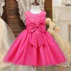 Robes de fille Toddr Baby Sequin Princess Robe pour 1 à 5 ans Barbi Pink Thmed Party Costume 2024 Nouvelle robe rose barbi pour filles l240402