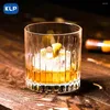 Copos de vinho KLP 1PCS Crystal Glass Nordic Whisky Requintado Caneca de Café Listrada Classical para Bar