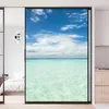 Window Stickers Privacy Windows Film Dekorativ Sea Landscape Series 02 Stained Glass Inget lim Static Cling Frosted