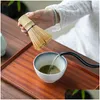 Tearware Define Bamboo Matcha Whisk Tea Ferramentas de batidas naturais Profissional Creamony Tool Brush Brushes Drop Drow Drop Home Dhyy1