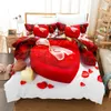 Bettwäsche Sets Rose Set weich bequemer König Home Textil Bettdecke Kissenbezug Dekbedovertrek 200x200 Valentinstagsbett