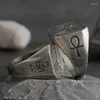 Klusterringar s925 silver smycken tillbehör retro personlig egyptisk gud öga av horus ring för män grossist födelsedagspresent