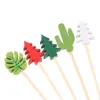 Forks 50/100pcs dispensáveis espetos de bambu de bambão picks buffet frutas cupcake stick sticks tabela de decoração de tabela de suprimentos