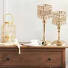 Candle Holders Gold Wedding Table Dekoracja Candelabra Home K9 Crystal Candlestick Błyszczący kwadrat Candelabros