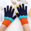 Cycling Gloves Women Men Can Enable Screen Warm Knitted Mittens Winter Keep Knitting Waves Splicing Golves Students Outdoor