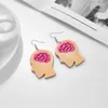 Boucles d'oreilles en peluche meyrroyu drôle de créativité créative alternative suspension du cerveau pour les femmes exagérées de bijoux particuliers