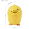 Waste Bins Creative Desktop Fliping Typ Trash Can with Lid Kawaii Cute Duck Office Paper Kosz