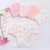 4PCS Girl Antibacterial Panties Summer 3-8Y Young Children Cotton Underwears Soft Kids Thin Breathable Briefs Baby Cute Knickers 240329