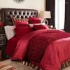 Set da letto American 6 pezzi di lusso beige khaki rosso kingqueen campione in stile europeo Morden Breve Room CIONE DUPETCOVER