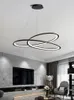 Plafondlampen woonkamer kroonluchter eenvoudige en creatieve ringlamp moderne balktafel Noordse licht luxe hal
