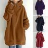 Kadın Hoodies Sonbahar Kış Kadınlar Orta Uzunlukta Sweatshirt Palto Çizme Kapşonlu Uzun Kollu Cepler Fermuar Plakası Sokak Giyin