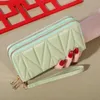 Plånböcker Enkel stor kapacitet Långt plånbok Solid Color Zipper Coin Purse Valentine's Day Clutch Bag med armband