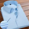 Zomerheren vlak kortsluiting witte shirt revers Slim Business Classic Formele werkmerk Kleding 240329