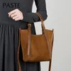 Totes Retro Styly Bucket Tote Matte Suede Cow Leather Women Sagce Sagc