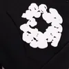 Herrtröjor wuxiate hoodie sweatshirt 2024 högkvalitativ ren bomullsgata skum tryckt avslappnad fleece