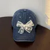 Ball Caps Korean INS Cute 3D BOWK Baseball Cap Women Women Spring Summ Sweet Retro Denim