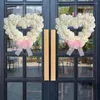 Flores decorativas Flor de rosa Flor realista com nó de arco para festa de casamento amor coração Garland artificial Decoração da porta da frente 3