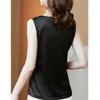 Korean Fashion Summer Silk Tank Tops Women Office Lady Solid Satin Camisole Vest Female Casual Loose Basic Tops For Women 240326