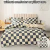 3pcs Checkered Duvet Cover Set Bedding Set For Bedroom Guest Room 1*Duvet Cover 2*Pillowcases Without Core 240401