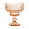 Verres à vin 300-350 ml Patché à papillon sculpté Cocktail gobelet Pudding Dessert Milkshake Ice Cream Casse Vintage Drinkware Table Table Bowl