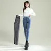 Frauen Jeans 2024 Winter hohe Taille Skinny Slim Women Bleistift Jean Hosen weibliche warme Samt verdicken Stiefelhosen