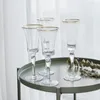 Vers à vin 2pcs Crystal Gobelet Famille French Style Champagne Coupe Phnom Penh Sweet Glass Sparkling Wedding