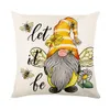 Kudde Cover Linen Print Elf Bee Lattice Cushion Case Living Room SOFA CUSHION COVER