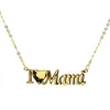 Chaines Vintage MTI-couche maman Letter Collier Pendant Femmes Hip Hop Copper Gold Plated Link Colliers Zircon Colliers Mothers Gift Drop Dhqny